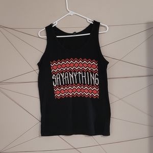 Black Say Anything Band Tank Top